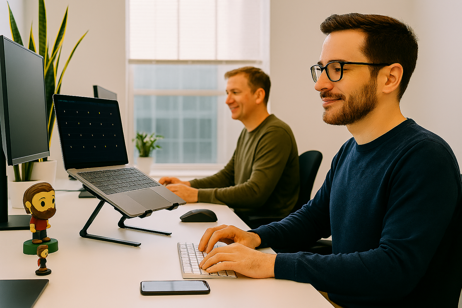 Professional reviewing a portfolio with highlights and endorsements